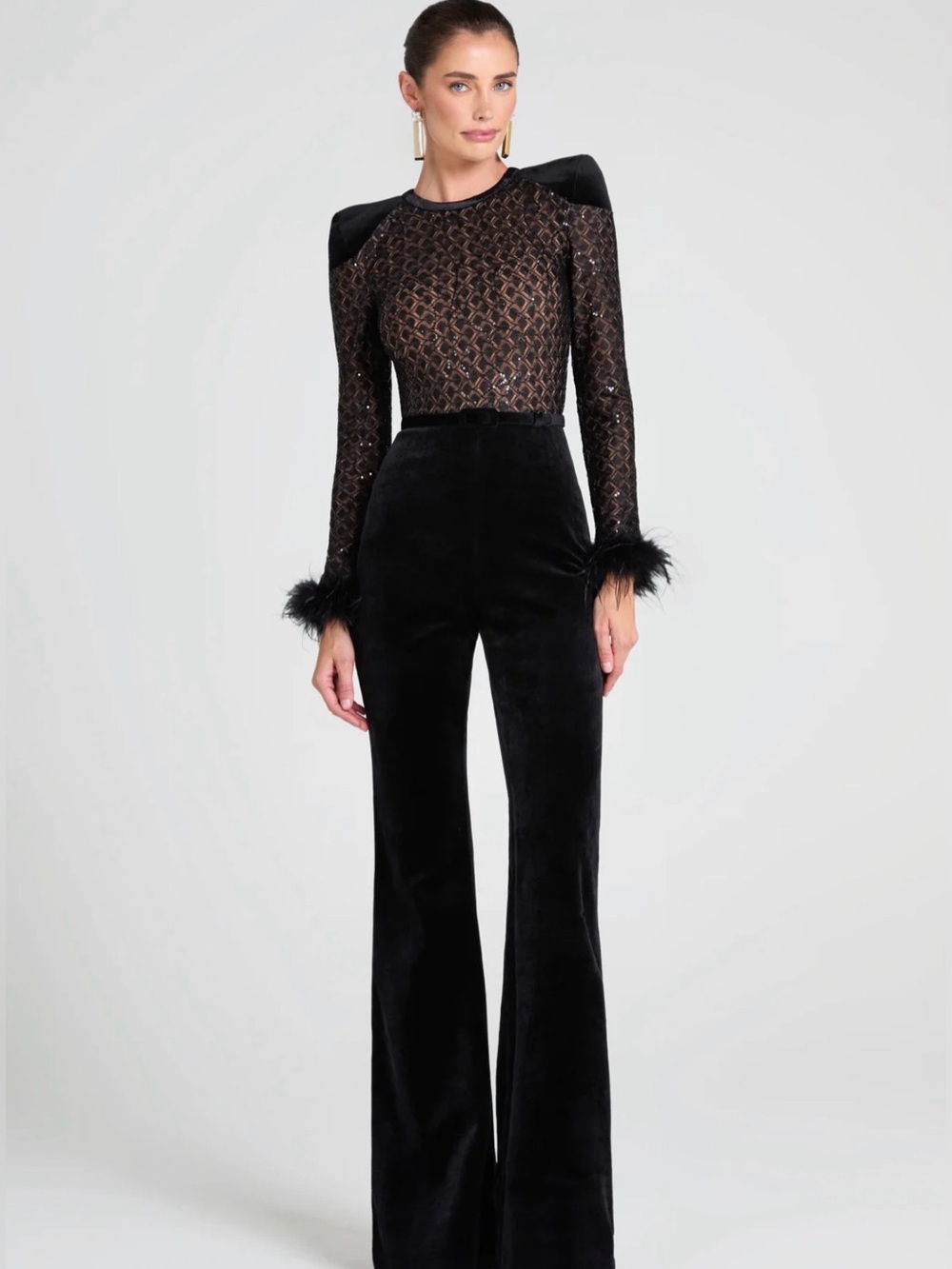 NADINE MERABI MONIQUE BLACK JUMPSUIT SIZE 8 New Without Tags